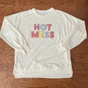 Simply Southern Sweatshirt with “Hot Mess” patch